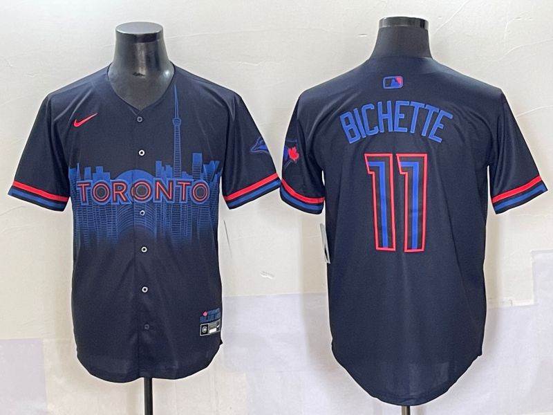 Men 2025 Toronto Blue Jays #11 Bichette Black Joint Name Nike MLB Jersey style 1->toronto blue jays->MLB Jersey